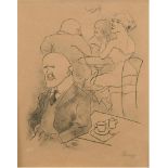 Grosz, George (1893 Berlin-1959) "Krise", Offset, Litho., 34x23,5 cm, im Passepartout(Maler und