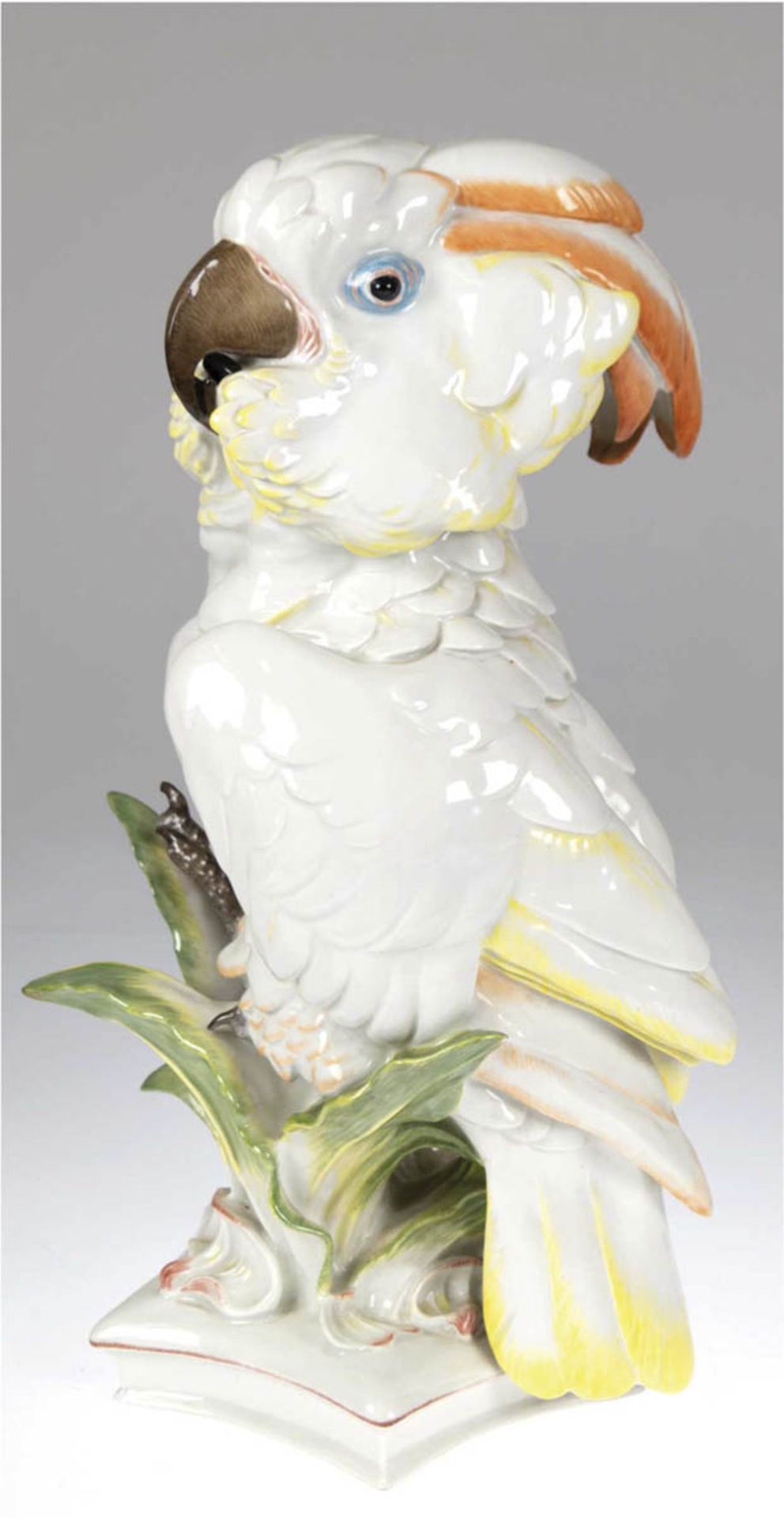 Große Meissen-Figur "Kakadu", Entwurf 1922 Paul Walter (1876 Meißen-1933 Meißen),Modell-Nr. G297,