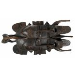 Afrikanische Tanzmaske, Holz, dunkel patiniert, H. 40,5 cm