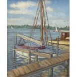 Edler, Fritz (1894-1994 Berlin) "Yachthafen am Wannsee", Öl/SH, monogr. u. dat. '33 u.l.,rücks.