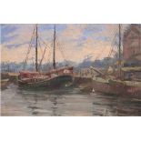 Klenze, Margarete (19./20. Jh. Kiel) "Im Kieler Hafen", Öl/Lw., sign. u.r., 34x47 cm,Rahmen