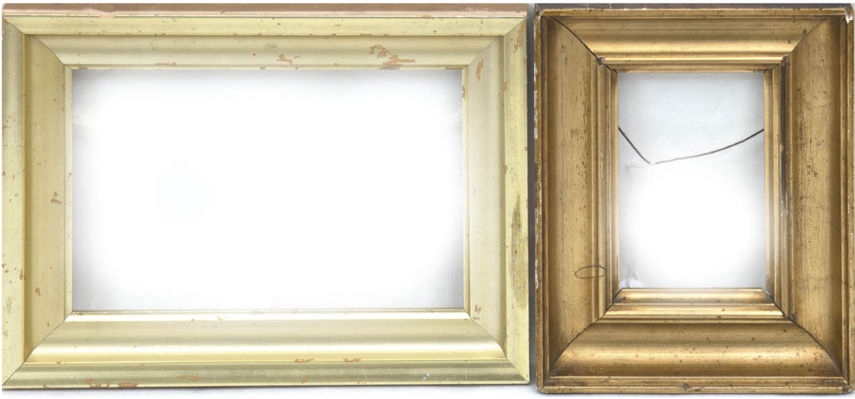 2 diverse Rahmen, 19./20. Jh., vergoldet, 10,8x16x5 cm und 17x25x4 cm