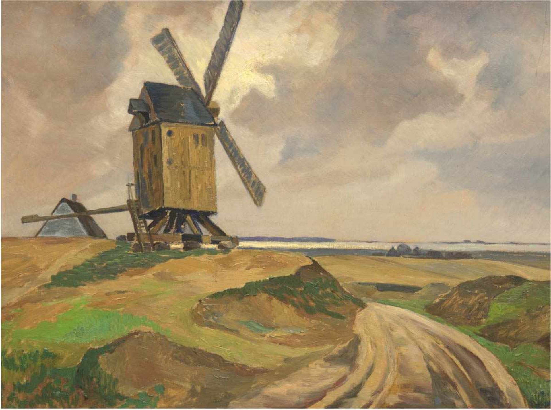 Rehder, Hans "Bockmühle am Wasser", Öl/Hf., sign. u.r., 44x57 cm, Rahmen