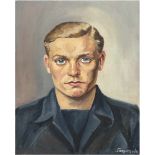Langerbuck (20. Jh.) "Porträt eines jungen Mannes", Öl/Mp., sign. u.r., 35x27 cm