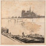Berndt, Sigfried (1880 Görlitz-1946 Dresden) "Paris - Blick über die Seine auf Notredame",