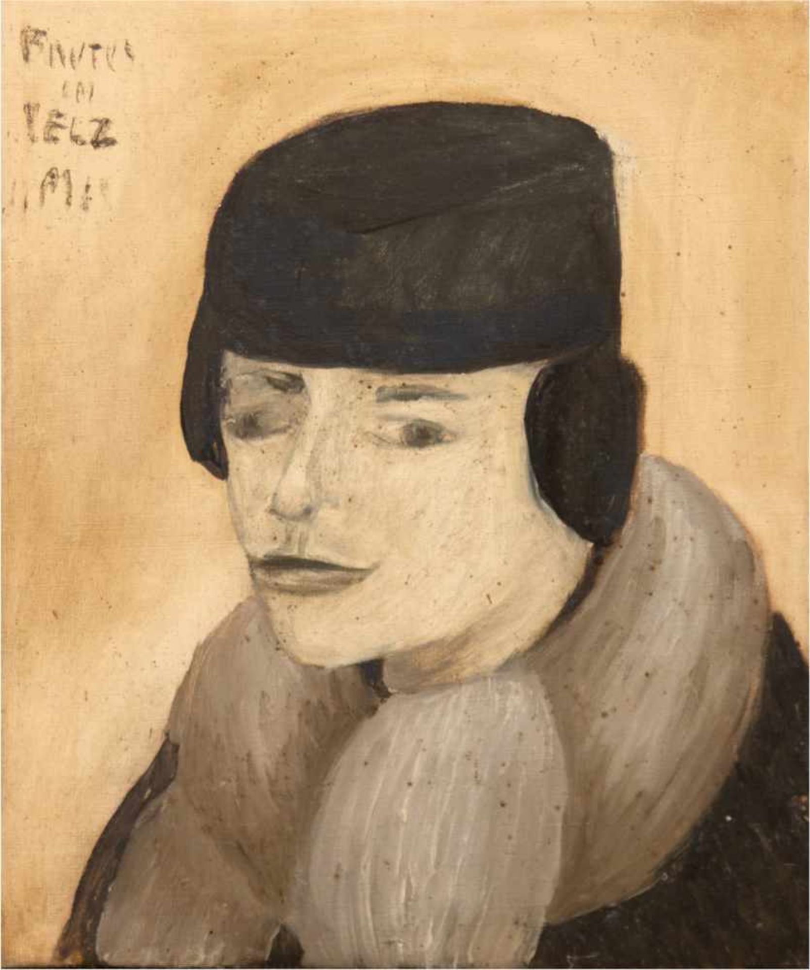 Mühlenhaupt, Kurt (1921 Klein Ziescht/ Kreis Jüterborg-2006 Zehdenick) "Frau im Pelz",Öl/Lw.,