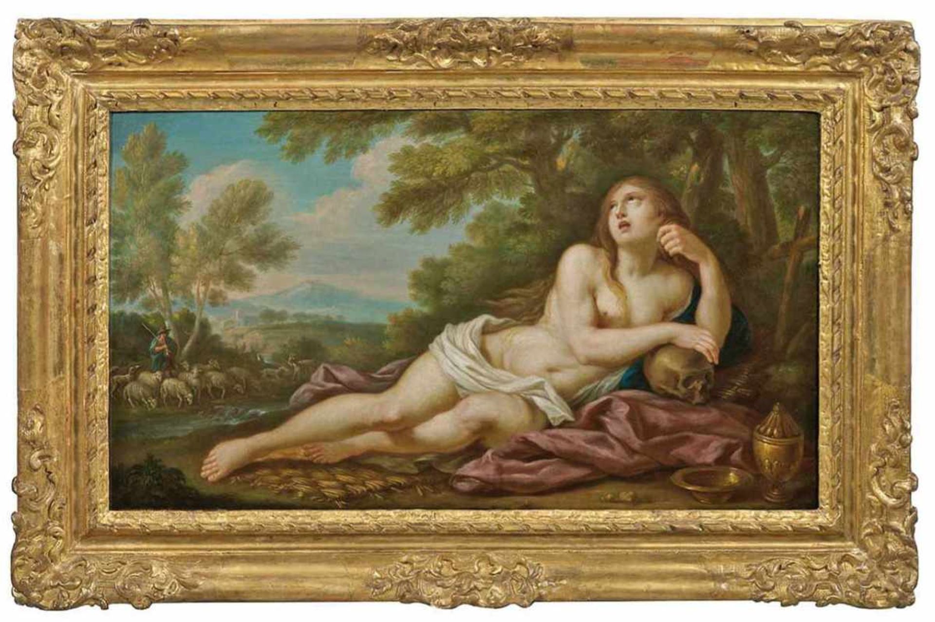 Casali, Andrea (1705 Civitavecchia-1784 Rom) "Die büßende Maria Magdalena", Öl/Lw.,unsign., 52,