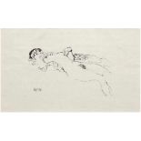 Klimt, Gustav (1862 Baumgarten-1918 Wien) "Liegender weiblicher Akt", um 1910,Heliogravure, 19x29