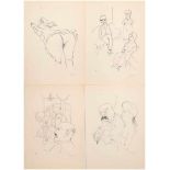 4x Grosz, George (1893 Berlin-1959 ebenda), Blatt 26, 27, 67 und 69 aus Mappe "Ecce Homo",Fotolitho,