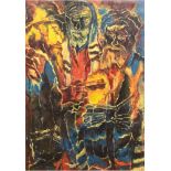 Israelischer Künstler des 20. Jh. "Drei bärtige Männer", Öl/Lw., sign. u.r., rücks. sign.u. bez.,
