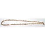 Kette, echte SW-Perlen, Golddouble, Durchmesser ca. 6,5 mm, Länge ca. 47 cm