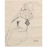 Klimt, Gustav (1862 Baumgarten-1918 Wien) "Liegender weiblicher Akt", um 1910,Heliogravure, 19x13