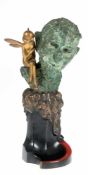 Paris, Roland (1894 Wien-1945 Swinemünde) "Junge Nymphe auf den Schultern eines Satyrs",Bronze,