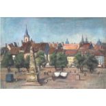 Wilhelm, Paul 1886 Greiz- 1965 Radebeul) "Erfurt- Blick vom Domplatz auf die Altstadt",Öl/Lw.,