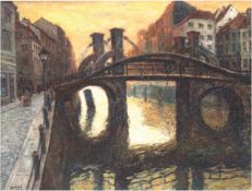 Kuhfuss, Paul (1883 Berlin-1960 ebenda) "In der Abenddämmerung-Blick auf dieJungfernbrücke in