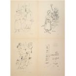 4x Grosz, George (1893 Berlin-1959 ebenda), Blatt 2, 3, 12 u. 81 aus Mappe "Ecce Homo",Fotolitho,