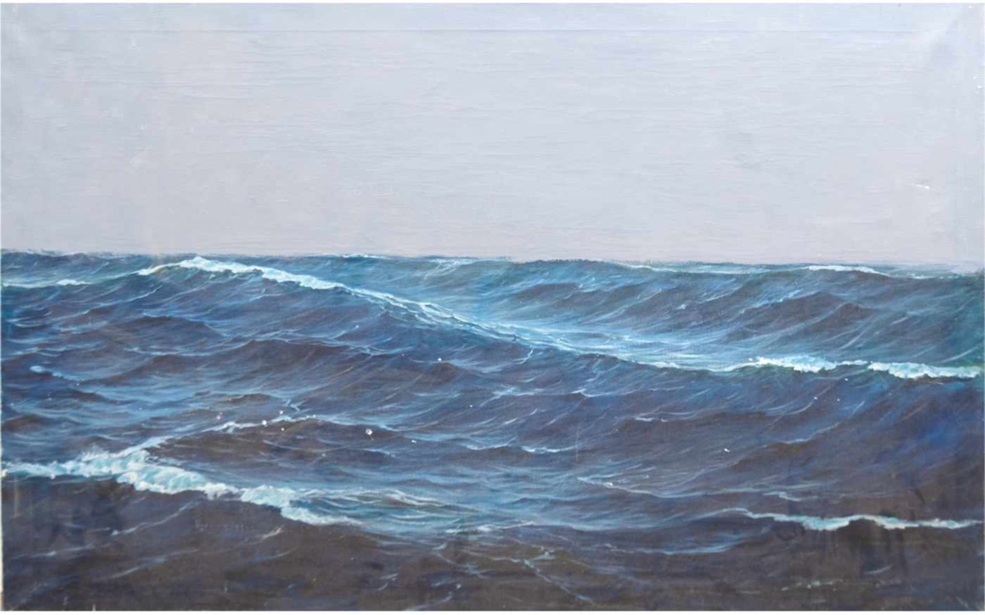 "Seestück- Seegang auf hoher See", Öl/Lw., unsign., 70x100 cm