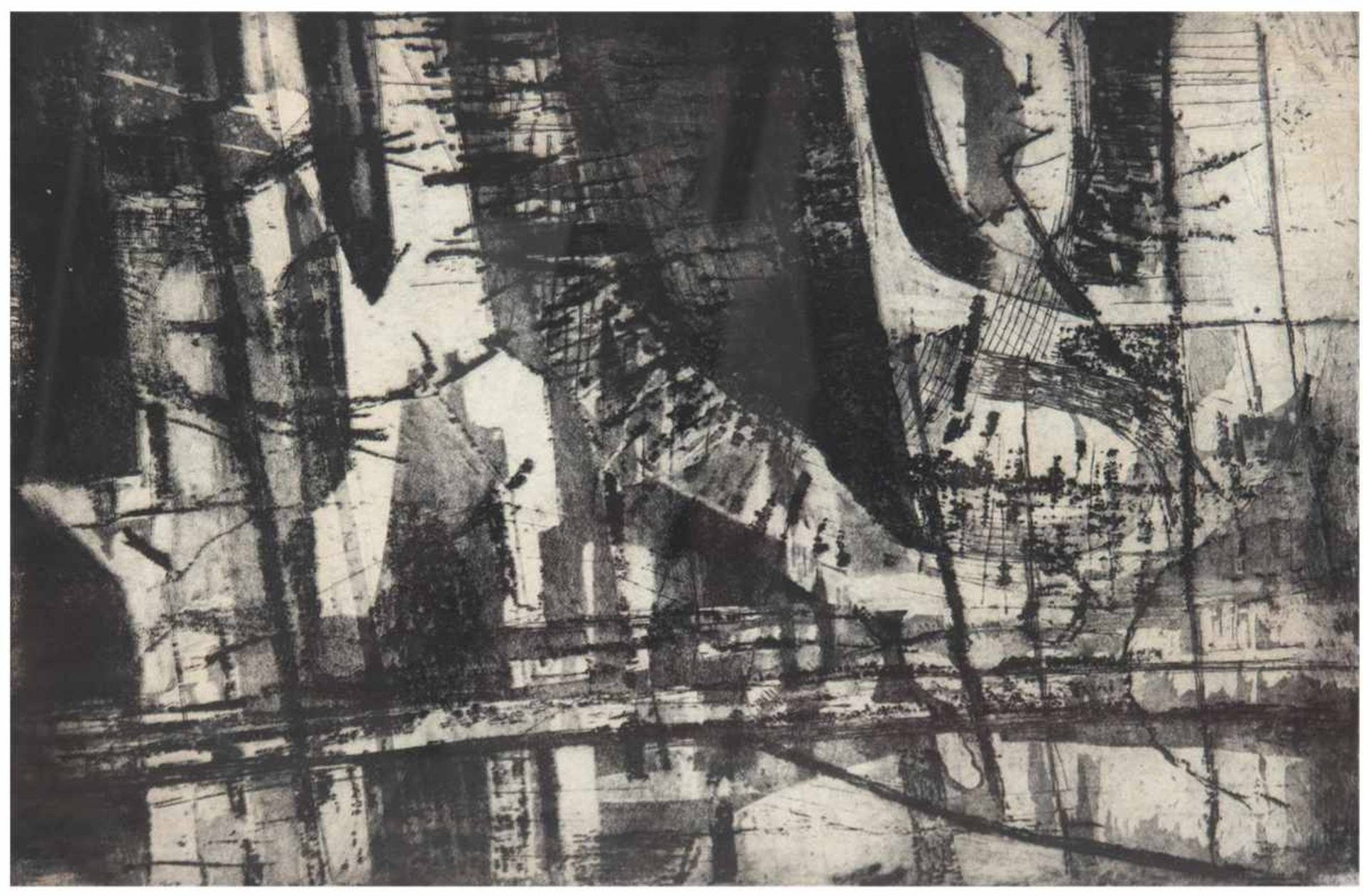 Remsing "Moderne Kunst", Litho., sign. u.r. und bez. u.l., 38x53 cm, im Passepartouthinter Glas