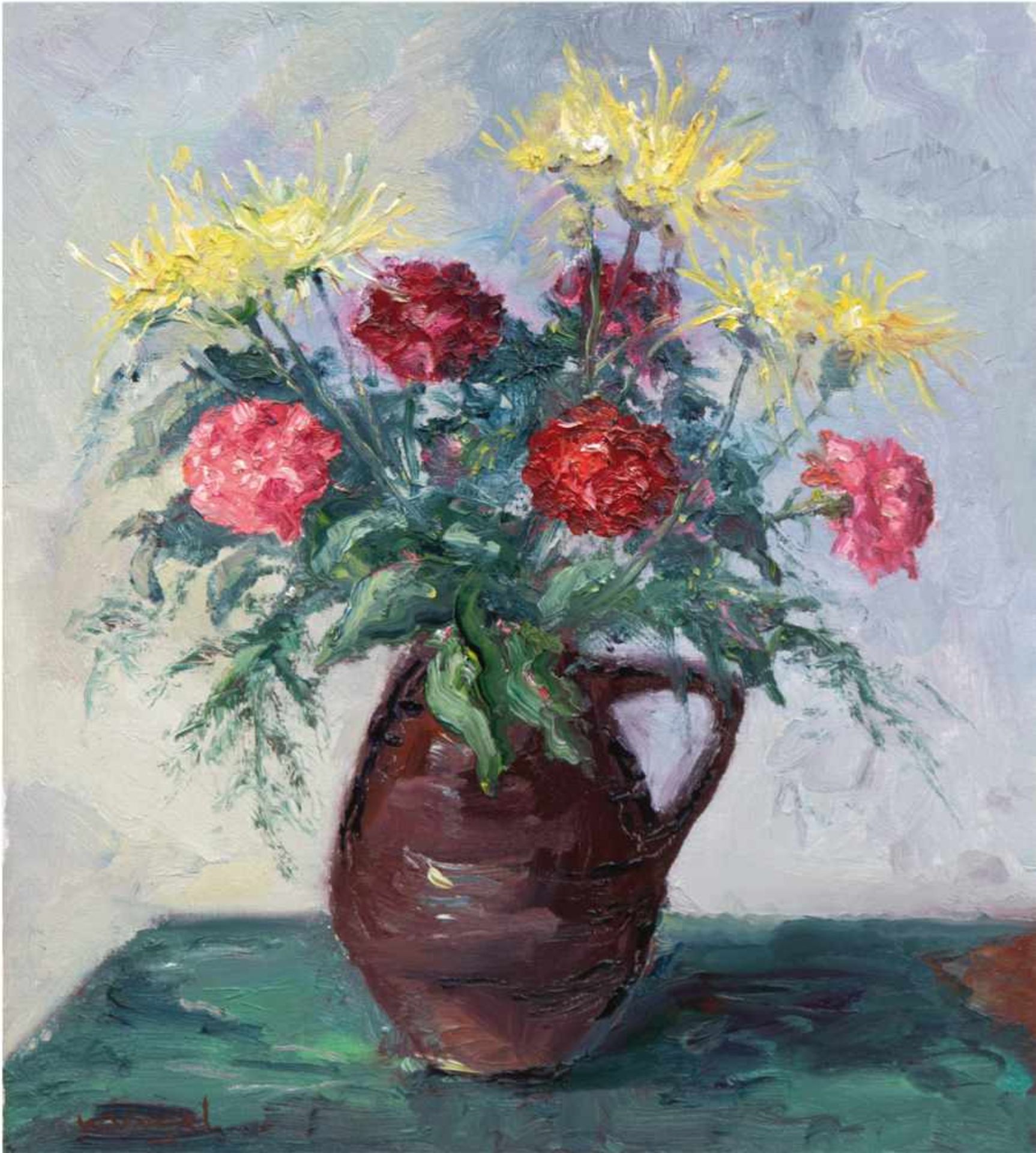 Vogel, Willy (1910-1987) "Blumen im Krug", Öl/Lw., sign. u.l., 60x50 cm