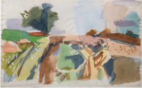 Hartmann, Erich (1886 Elberfeld-1974 Sylt) "Landschaft", Aquarell/Papier, rücks.Nachlaßstempel,
