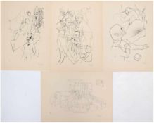 4x Grosz, George (1893 Berlin-1959 ebenda), Blatt 6, 31, 44 u. 49 aus Mappe "Ecce Homo",Fotolitho,