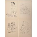 4x Grosz, George (1893 Berlin-1959 ebenda), Blatt 13, 14, 42 u. 43, aus Mappe "Ecce Homo",Fotolitho,