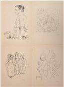 4x Grosz, George (1893 Berlin-1959 ebenda), Blatt 13, 14, 42 u. 43, aus Mappe "Ecce Homo",Fotolitho,