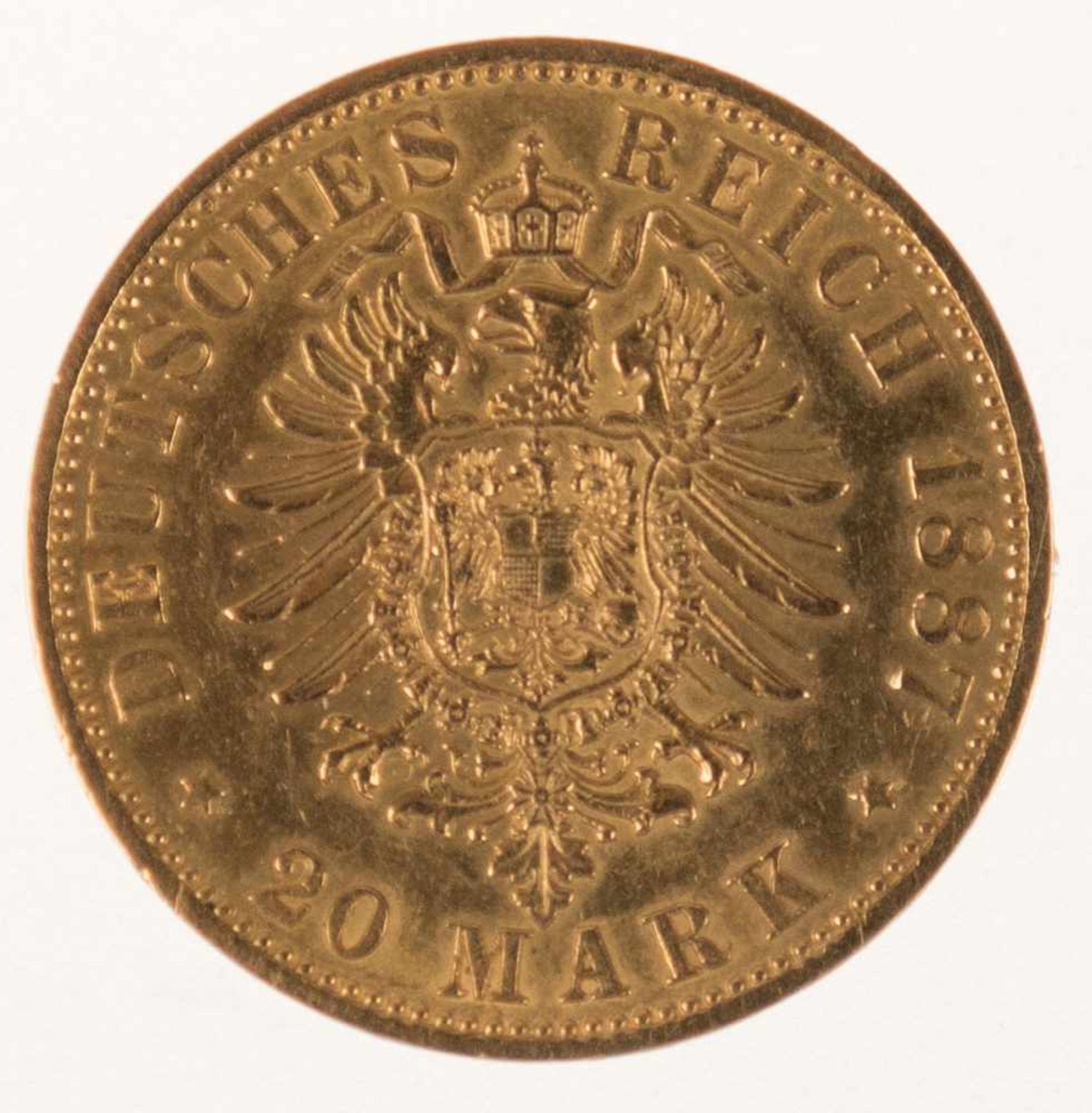 20 Mark, Gold, Deutsches Reich, 1887 A, Wilhelm I.