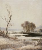 Seidel, August (1820-1904 München) "Winterlandschaft", Öl/Lw., monogr. u.l., 2Hinterlegungen,