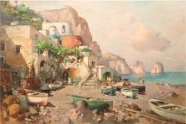 Girodano, Felice (1880 Neapel-1964) "Capri-die Faraglioni", Öl/Lw., sign. u.r., 101x150cm, Rahmen