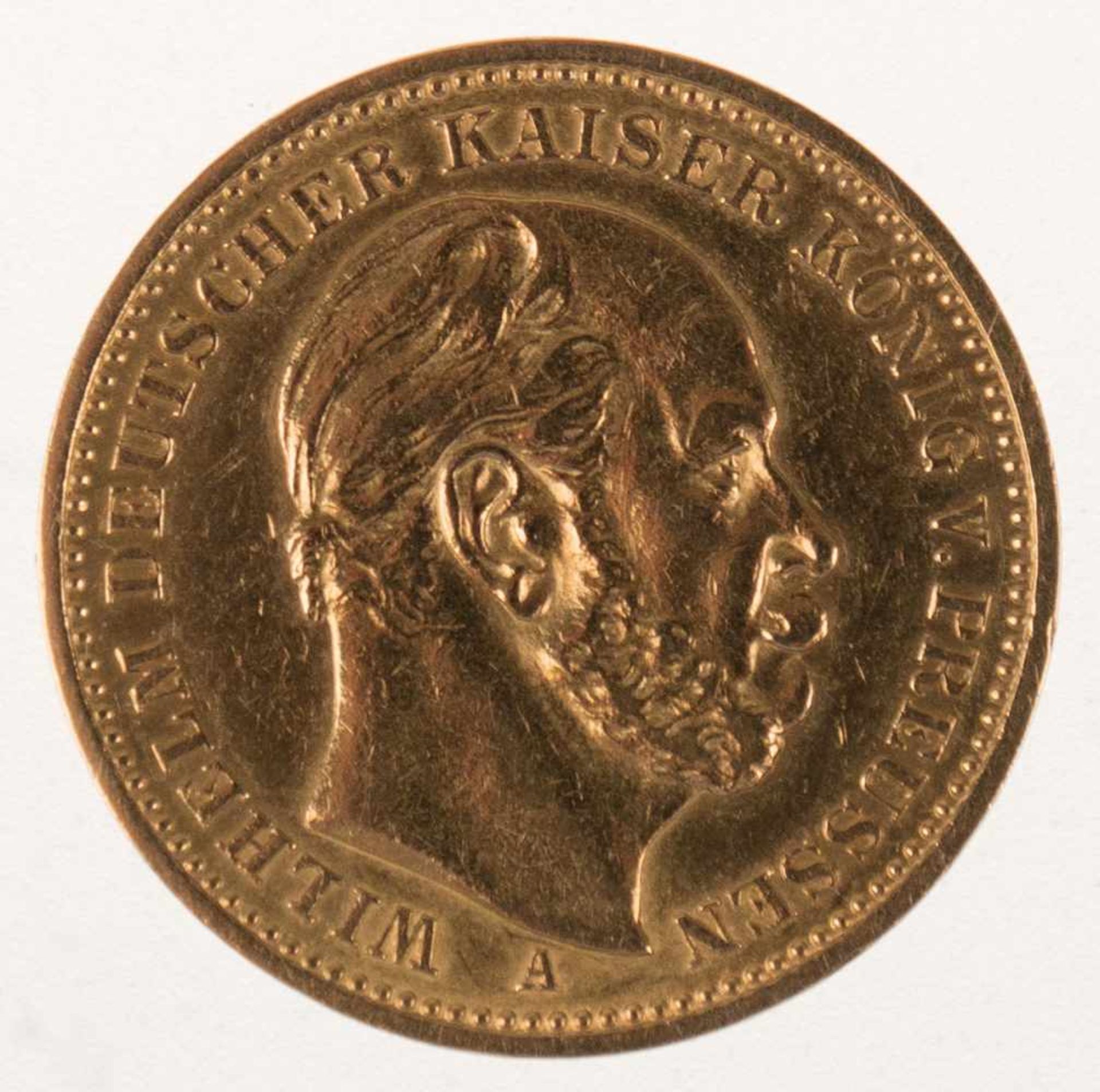 20 Mark, Gold, Deutsches Reich, 1887 A, Wilhelm I. - Image 2 of 2