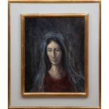 "Porträt einer Frau", Öl/Lw., undeutl. sign. u.r., 50x40 cm, im Rahmen