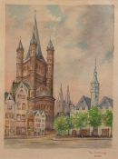 Sewohl, Waldemar (1887 Wismar-1967 Berlin) "Stadtansicht", Aquarell, sign. u. dat. 1957u.r., 37x28