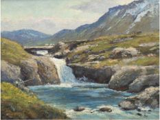 Landschaftsmaler des 20. Jh. "Der einsame Angler", Öl/Hf., unsign., 28x35 cm, Rahmen