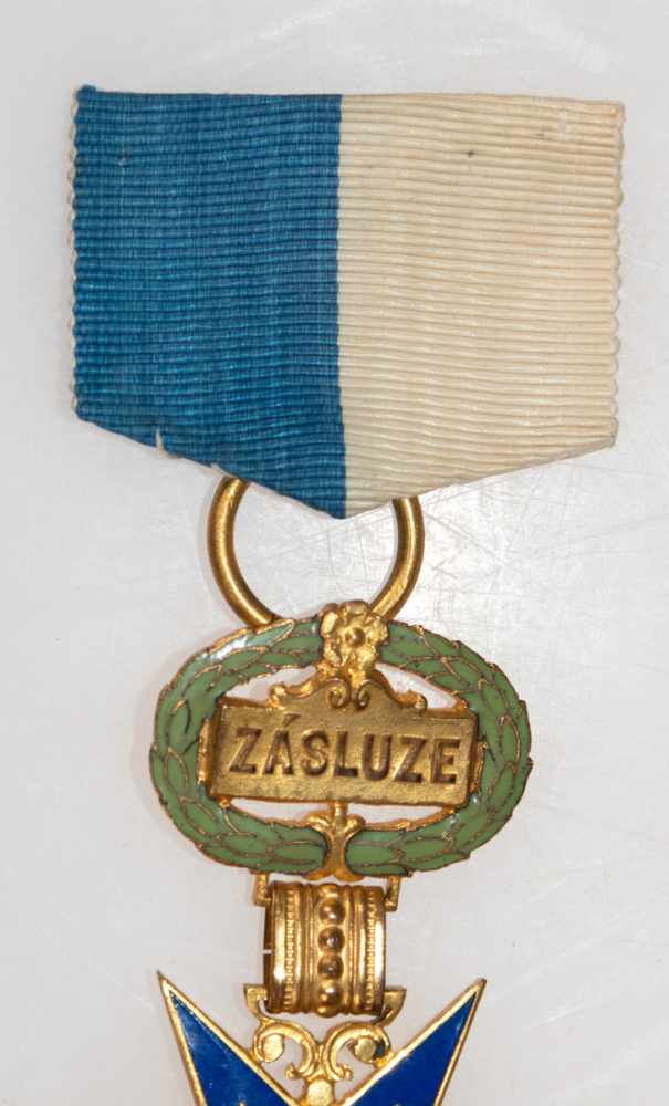 Tschechischer Orden, Ausstellung 1913 in Brno, vergoldet und emaliert, mittig - Bild 2 aus 2