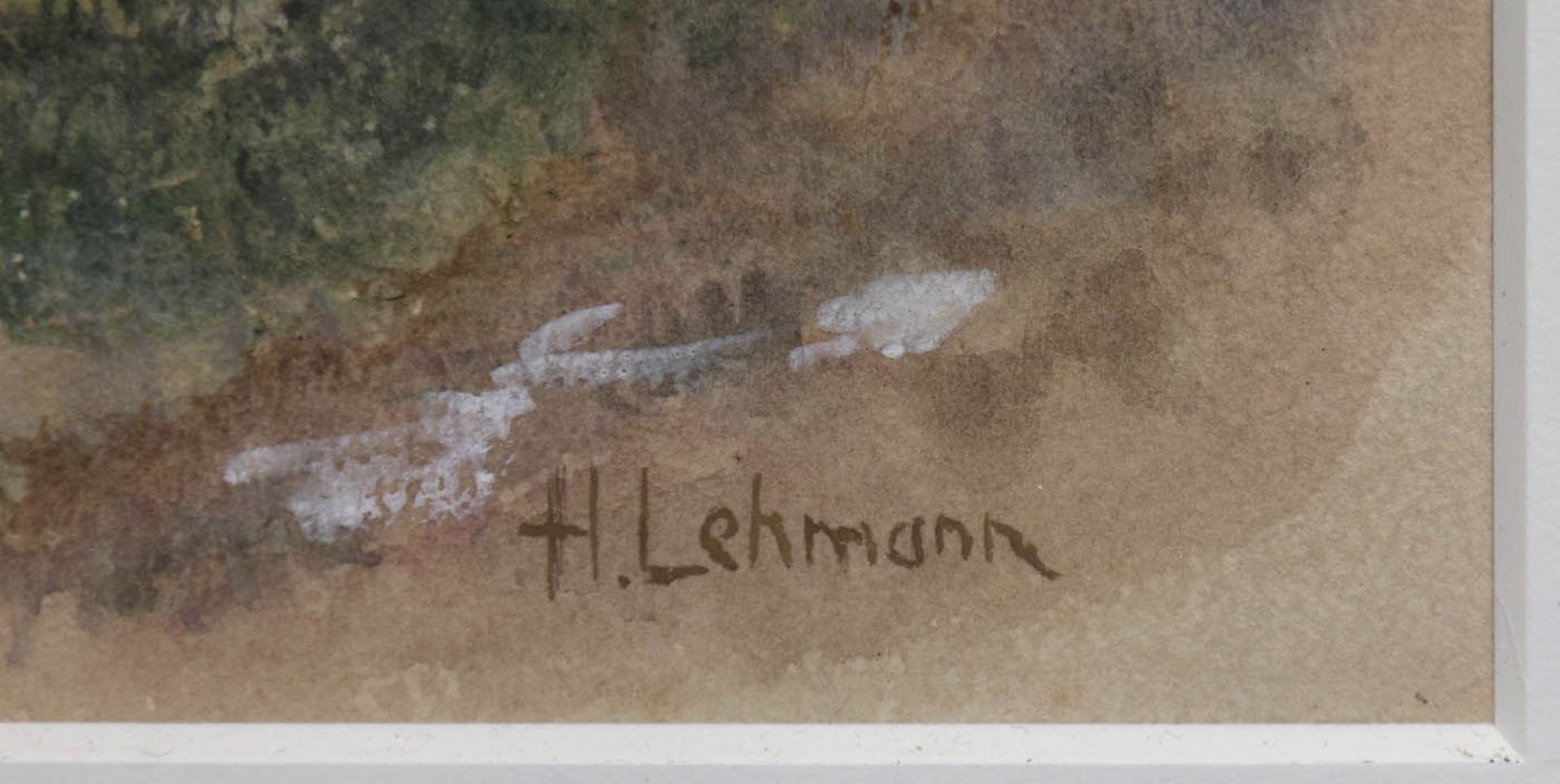 Lehmann, Henni (1862 Berlin-1937 Berlin) "Küste auf Hiddensee", Aquarell, sign u.r.,13x21,5 cm, - Bild 2 aus 3