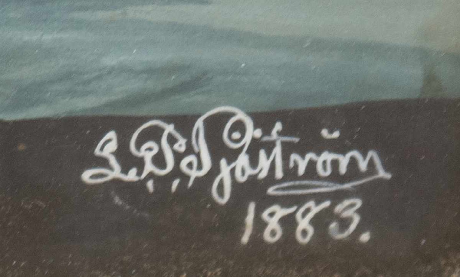 Sjöström, Lars Petter (1820-1896) "Kapitänsbild", Aquarell, sign. u.r. und dat. 1889,mittig bez., - Bild 3 aus 3
