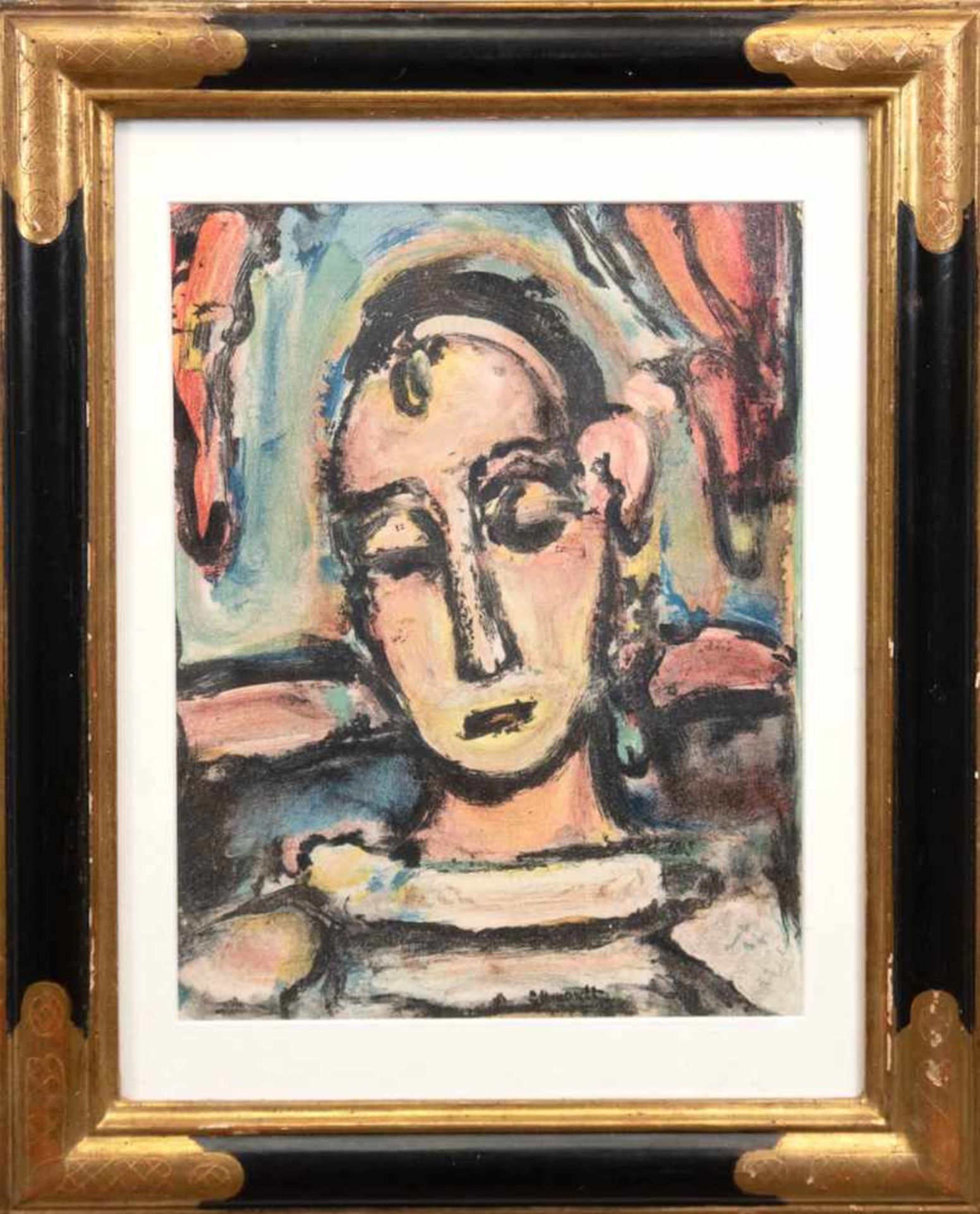 Rouault George (1871 Paris-1958 ebenda) "Tete de Jeune Fille-Kopf des jungen Mädchen",