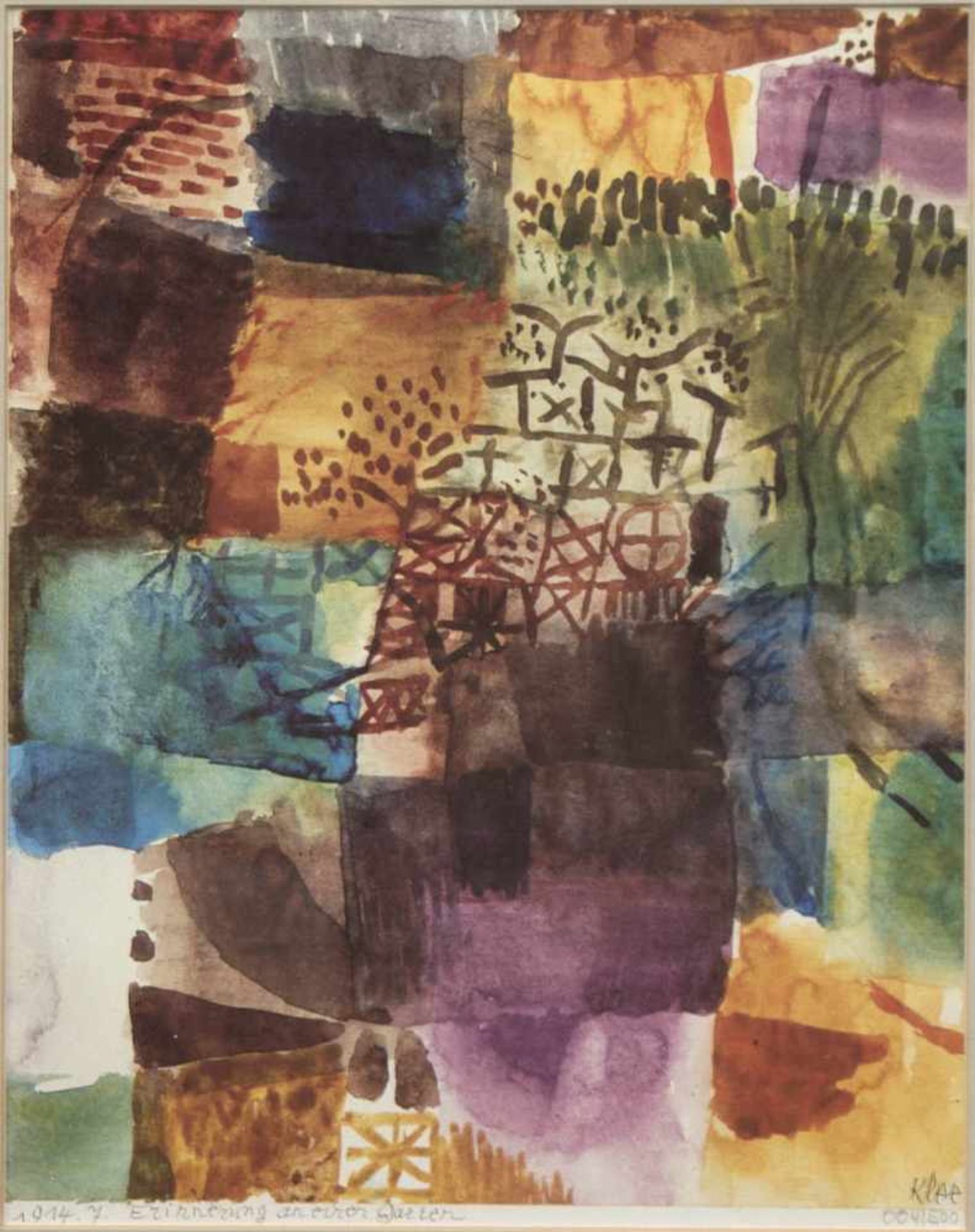 Klee, Paul (1879 Münchenbuchsee-1940 Muralto-Lacarno) "Erinnerung an einen Garten", Faksimile - Bild 2 aus 2