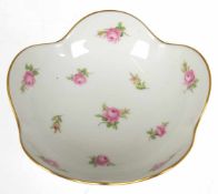 Meissen-Schälchen, gestreute Rosen, Goldrand, 1. Wahl, H. 4,5 cm, Dm. 14,5 cm