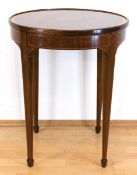 Biedermeier-Beistelltisch, Mahagoni furniert, Fadenitarsien, rund, H. 74 cm, Dm. 60 cm