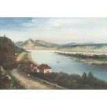 Geller, J. (Anfang 20. Jh.) "Rheinlandschaft", Öl/Lw., signiert und datiert '27, Farbabpl.o.m.,