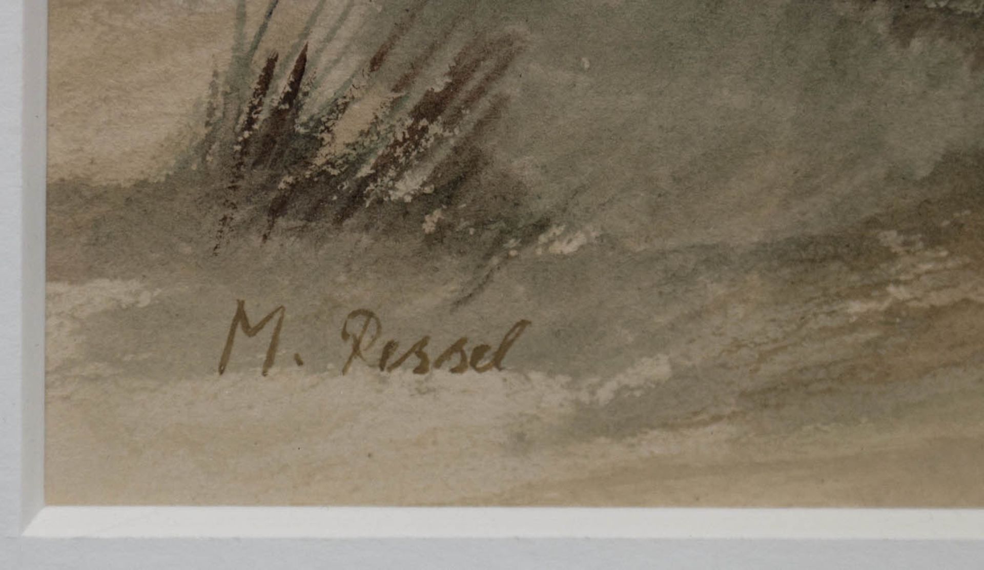 Ressel, Maria (1877 Wien-1945 Höllriegelskreuth) "Landschaft auf Hiddensee", Aquarell,sign. u.l., - Image 2 of 3