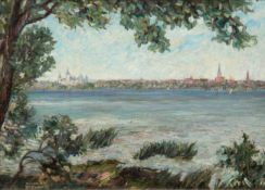 Zscheked, Richard (1885 Weinböhla-1954 Schwerin) "Blick über den Schweriner See",Öl/Karton, sign.