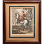 Ridinger, Johann Elias (1698 Ulm-1767 Augsburg) "Der Galop gerad aus", kolor. Kupferstich,19. Jh.,