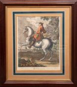 Ridinger, Johann Elias (1698 Ulm-1767 Augsburg) "Der Galop gerad aus", kolor. Kupferstich,19. Jh.,