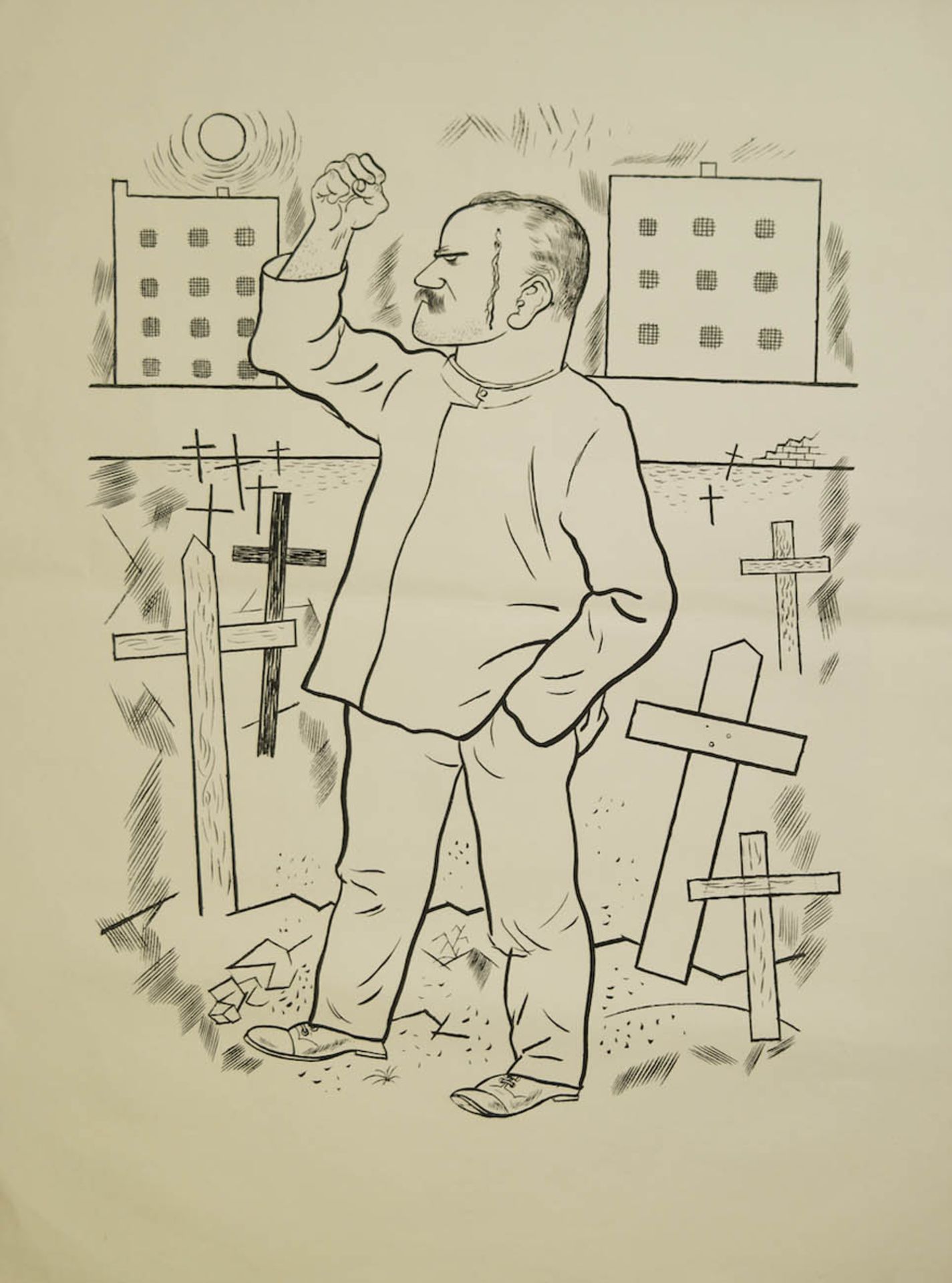 Grosz, George (1893 Berlin-1959) "Die Räuber-Das Recht wohnet beim Überwältiger",Lithographie auf