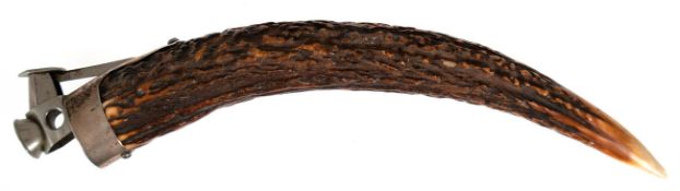 Zigarrenabschneider, Horn, mit Silbermontierung, 925 er Silber, punziert, L. 31 cm
