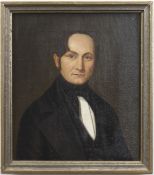 Biedermeier-Porträtmaler "Porträt eines Mannes", ÖL/Lw., unsign., 29x25 cm, Rahmen
