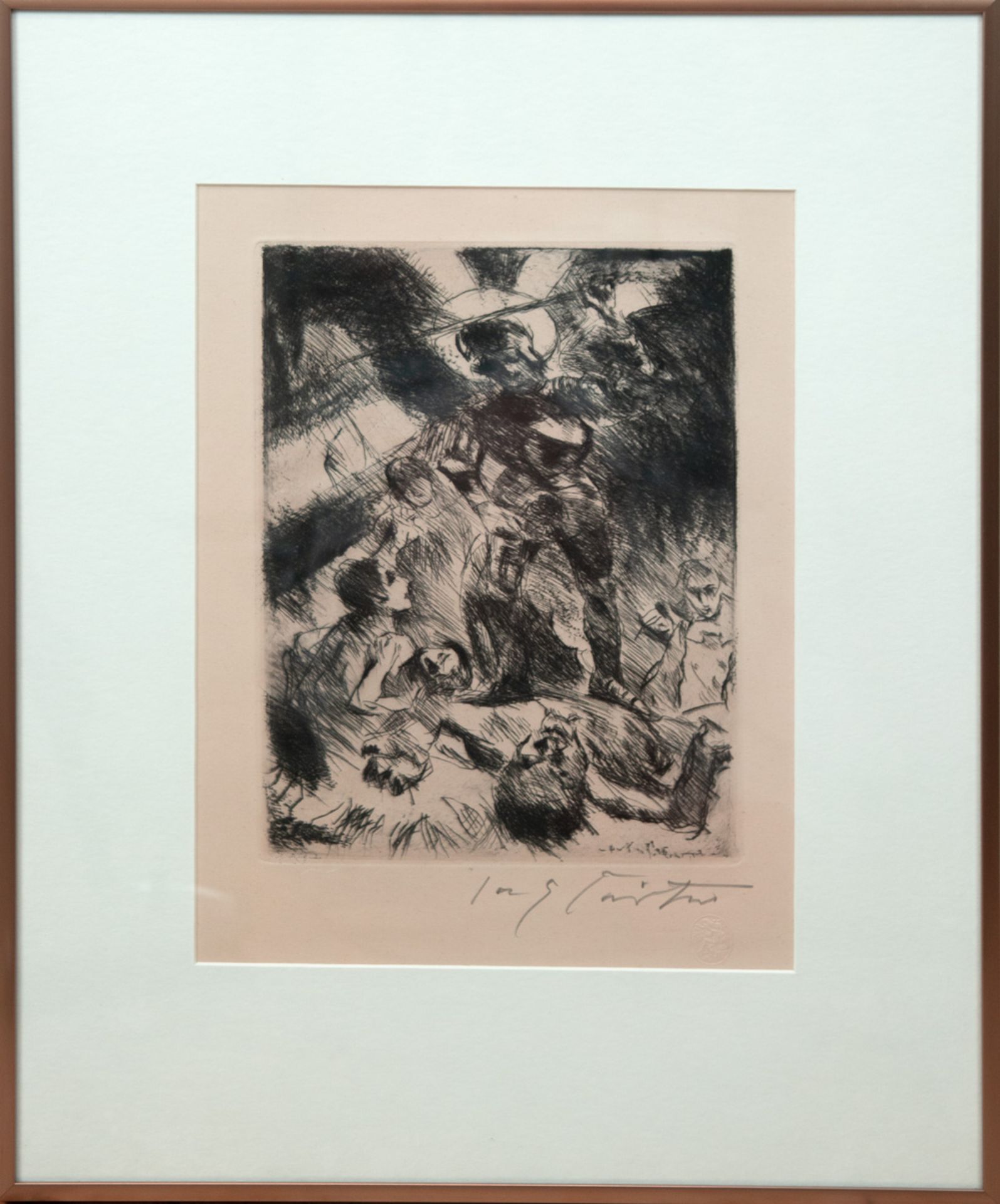 Corinth, Lovis (1858 Tapiau-1925 Zandvoort) "Der Heilige Michael", Radierung, in derPlatte